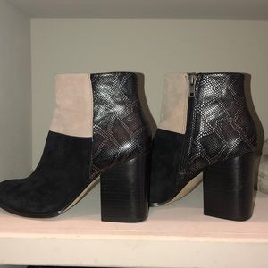 Suede Snake Skin Booties